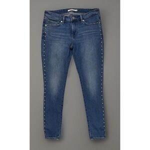 Levi's 711 Skinny Jeans 28 Studded Side Stripe Blue Denim Y2K